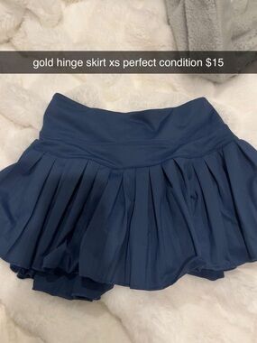 Pleated Navy Circle Skater Skirt - Classic Fit